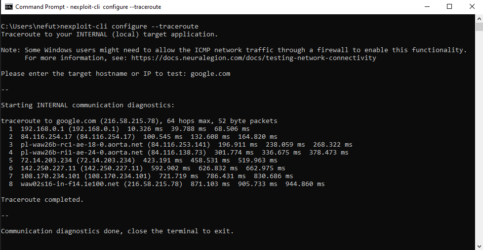 traceroute